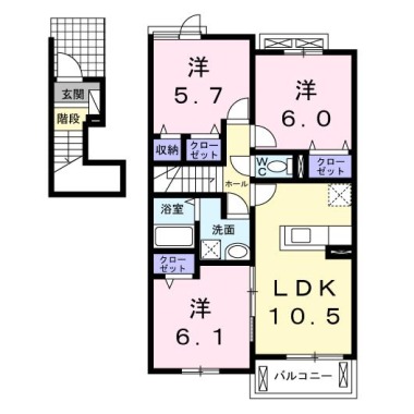 ル・グラン矢三 I 202の間取り図