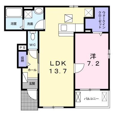 ルミエール ヴォアレA 105の間取り図