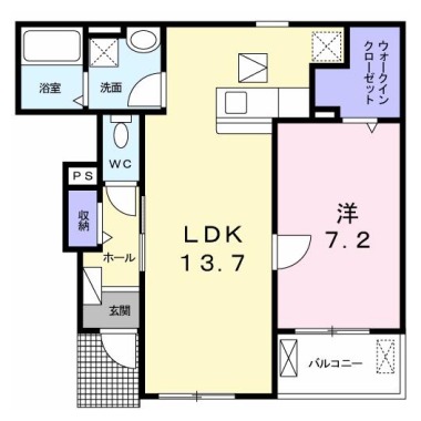 ルミエール ヴォアレB 102の間取り図