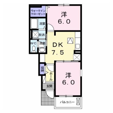 ラ・ラフレシールI 105の間取り図