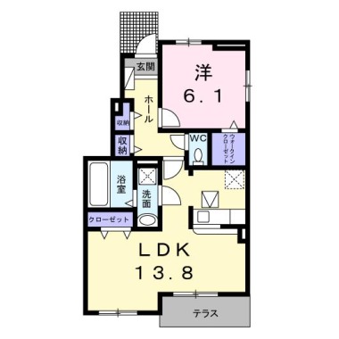 カーサ八万 II 101の間取り図