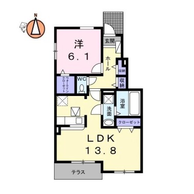 カーサ八万 II 102の間取り図