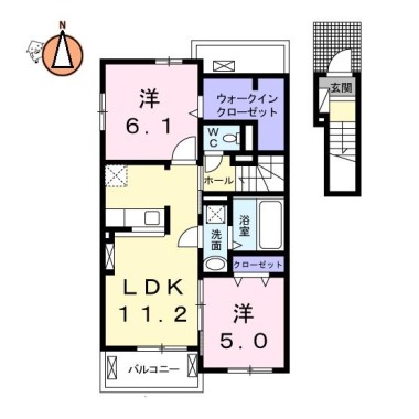 カーサ八万 II 202の間取り図