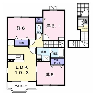 カーサ八万 I 201の間取り図