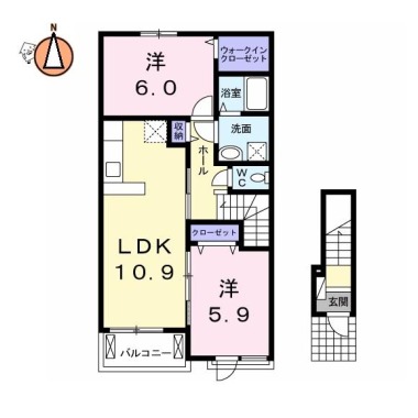 ルシール 名東A 202の間取り図