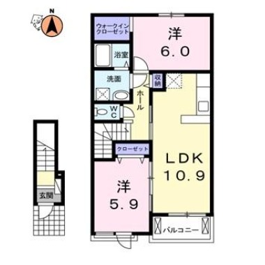 ルシール 名東A 205の間取り図