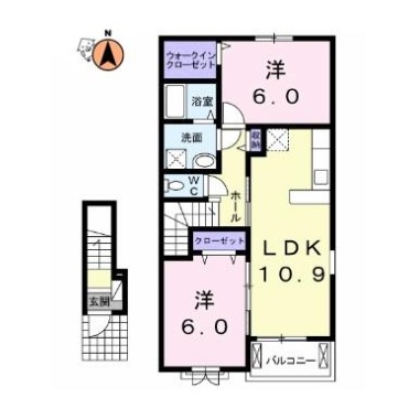 ルシール 名東A 206の間取り図