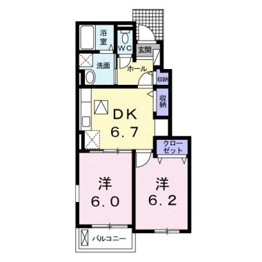 ルシール 名東B 103の間取り図