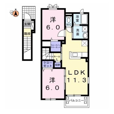 ルシール 名東B 201の間取り図