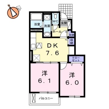 ルシール 名東C 103の間取り図