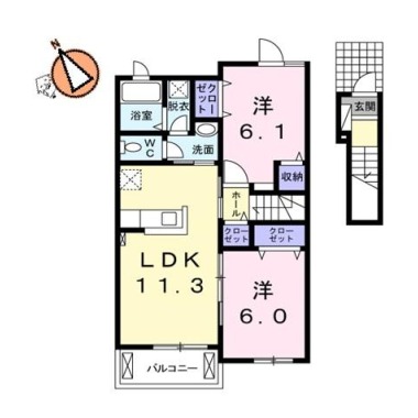 ルシール 名東C 203の間取り図