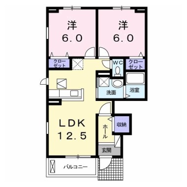 アンジュールB 101の間取り図