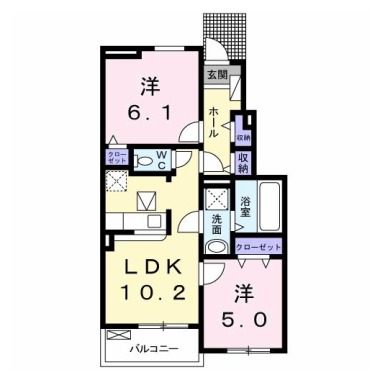 グリーンヴィレッジ II 102の間取り図