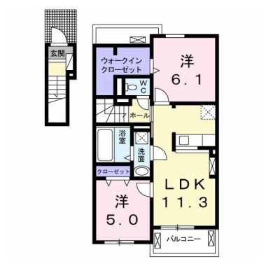 グリーンヴィレッジ II 201の間取り図