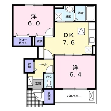 グリーン・グリーン B 102の間取り図