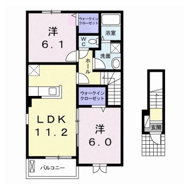 カントリーハイム・ダテ 201の間取り図