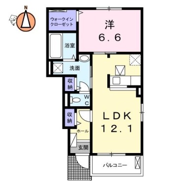 シエロ・ガーデン国府A 105の間取り図