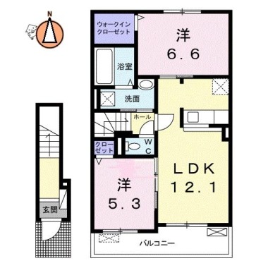 シエロ・ガーデン国府B 205の間取り図