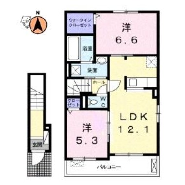 シエロ・ガーデン国府B 206の間取り図