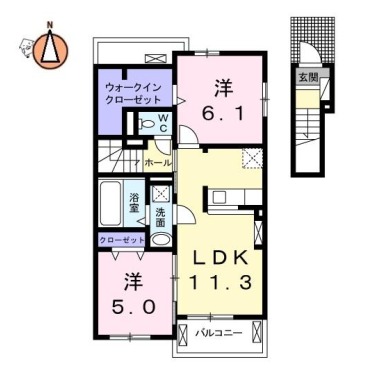 シエロ・ガーデン国府C 201の間取り図