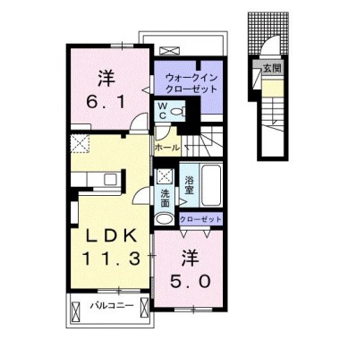 シエロ・ガーデン国府C 202の間取り図