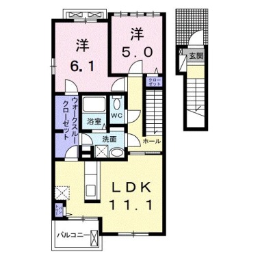 エレガンシア藍住A 202の間取り図