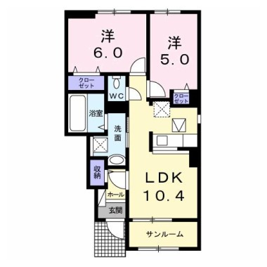 レーヴ 105の間取り図