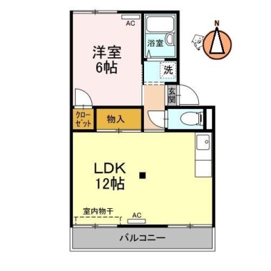 セジュール住吉A棟 101の間取り図