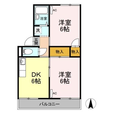 セジュール住吉A棟 202の間取り図