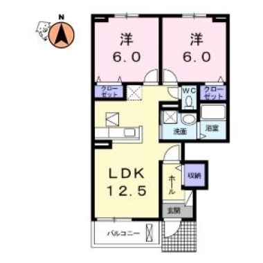 パーク アクシスオスト A 102の間取り図