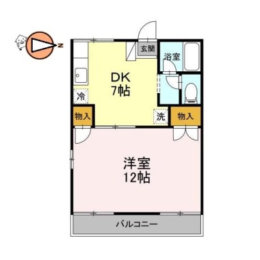 セジュール住吉B棟 101の間取り図