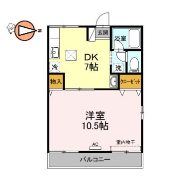 セジュール住吉B棟 103の間取り図