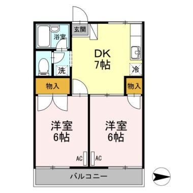 セジュール住吉B棟 202の間取り図