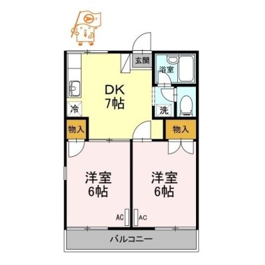 セジュール住吉B棟 203の間取り図