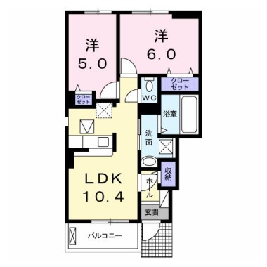 メイプレーヌ D 101の間取り図