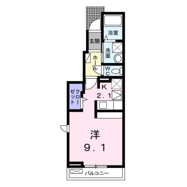 メゾンリヴィエールC 102の間取り図