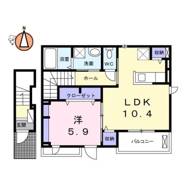 クレール・ココア III 202の間取り図