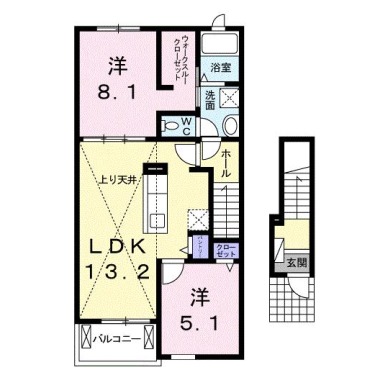 メゾン コンソラトゥールB 202の間取り図
