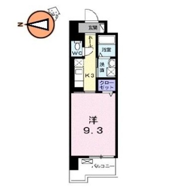 グランクリュ佐古 WEST 1007の間取り図