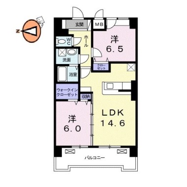 グランクリュ佐古 WEST 1302の間取り図