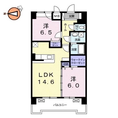 グランクリュ佐古 WEST 1303の間取り図