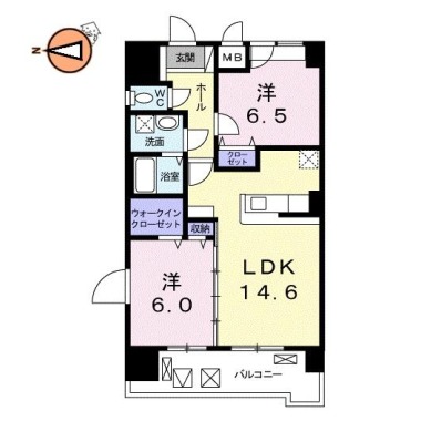 グランクリュ佐古 WEST 1305の間取り図