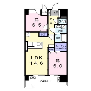 グランクリュ佐古 WEST 1401の間取り図