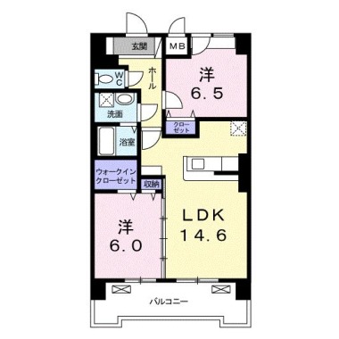 グランクリュ佐古 WEST 1402の間取り図