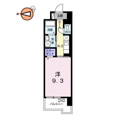 グランクリュ佐古 WEST 408の間取り図