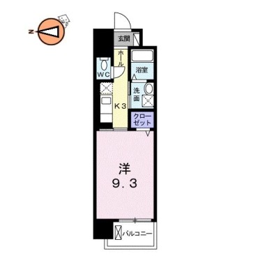 グランクリュ佐古 WEST 507の間取り図