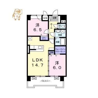 グランクリュ佐古 EAST 1102の間取り図