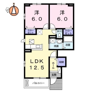 クラールプレディエA 101の間取り図