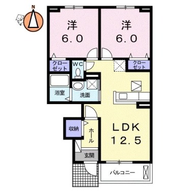 クラールプレディエA 103の間取り図