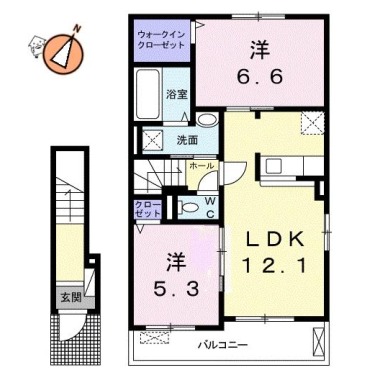 メゾンリヴィエールA 203の間取り図